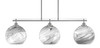 Odyssey 3 Light Island Light Shown In Brushed Nickel Finish With 9.5" Onyx Swirl Glass (2636-BN-4359)