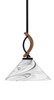 Monterey 1 Light Mini Pendant Shown In Matte Black & Painted Wood-look Metal Finish With 12" Onyx Swirl Glass (2901-MBWG-2129)