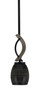 Monterey 1 Light Mini Pendant Shown In Matte Black & Painted Distressed Wood-look Metal Finish With 5" Black Matrix Glass (2901-MBDW-4029)