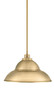 Odyssey Stem Hung Mini Pendant, New Age Brass Finish, 13" New Age Brass Double Bubble Metal Shade (2601-NAB-428)