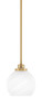 Odyssey Stem Hung Mini Pendant, New Age Brass Finish, 5.75" White Marble Glass (2601-NAB-4101)