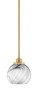 Odyssey Stem Hung Mini Pendant, New Age Brass Finish, 5.75" Onyx Swirl Glass (2601-NAB-4109)
