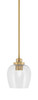 Odyssey Stem Hung Mini Pendant, New Age Brass Finish, 6" Clear Bubble Glass (2601-NAB-4810)