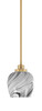 Odyssey Stem Hung Mini Pendant, New Age Brass Finish, 6" Onyx Swirl Glass (2601-NAB-4819)