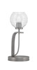 Cavella Accent Lamp In Graphite Finish With 6" Clear Ribbed Glass (39-GP-5110)