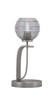 Cavella Accent Lamp In Graphite Finish With 6" Smoke Ribbed Glass  (39-GP-5112)