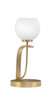 Cavella Accent Lamp In New Age Brass Finish With 5.75" White Marble Glass (39-NAB-4101)