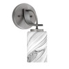 Cavella Wall Sconce, Graphite Finish, 4" Onyx Swirl Glass  (3911-GP-3009)