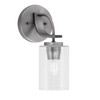 Cavella Wall Sconce, Graphite Finish, 4" Clear Bubble Glass (3911-GP-300)