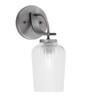 Cavella Wall Sconce, Graphite Finish, 5" Clear Textured Glass (3911-GP-4250)