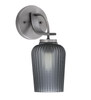 Cavella Wall Sconce, Graphite Finish, 5" Smoke Textured Glass (3911-GP-4252)
