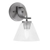 Cavella Wall Sconce, Graphite Finish, 7" Clear Bubble Glass (3911-GP-302)