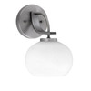 Cavella Wall Sconce, Graphite Finish, 7" White Muslin Glass (3911-GP-212)
