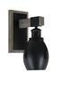 Tacoma 1 Light Wall Sconce Shown In Matte Black & Painted Distressed Wood-Look Metal Finish With 5" Matte Black Oval Metal Shade (1841-MBDW-426-MB)