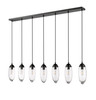 Arden 7 Light Linear Chandelier in Matte Black (651P-7L-MB)