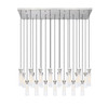 Beau 23 Light Linear Chandelier in Brushed Nickel (740P-23L-BN)