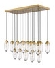 Arden 17 Light Linear Chandelier in Rubbed Brass (651P-17L-RB)