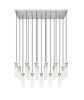 Beau 17 Light Linear Chandelier in Brushed Nickel (740P-17L-BN)