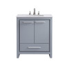 30 Inch Single Bathroom Vanity In Grey With Ivory White Engineered Marble (VF-1028-VW)