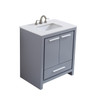 30 Inch Single Bathroom Vanity In Grey With Ivory White Engineered Marble (VF-1028-VW)