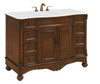 48 Inch Single Bathroom Vanity In Teak Color With Ivory White Engineered Marble (VF-1034-VW)