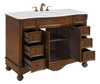 48 Inch Single Bathroom Vanity In Teak Color With Ivory White Engineered Marble (VF-1034-VW)