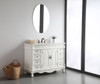 48 Inch Single Bathroom Vanity In Antique White With Ivory White Engineered Marble (VF-1039-VW)
