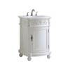 24 Inch Single Bathroom Vanity In Antique White With Ivory White Engineered Marble (VF-1010-VW)