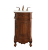 19 Inch Single Bathroom Vanity In Teak With Ivory White Engineered Marble (VF10119TK-VW)