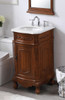 19 Inch Single Bathroom Vanity In Teak With Ivory White Engineered Marble (VF10119TK-VW)