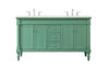 60 Inch Double Bathroom Vanity In Vintage Mint (VF13060DVM)