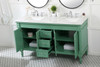 60 Inch Double Bathroom Vanity In Vintage Mint (VF13060DVM)