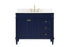 42 Inch Single Bathroom Vanity In Blue With Backsplash (VF31842BL-BS)