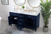 Elegant Furniture and Lighting 60 Inch Double Bathroom Vanity In Blue (VF12560DBL)