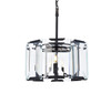 Monaco 4 Light Flat Black (Matte) Pendant Clear Glass Crystal (1211D17FB)