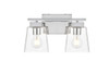 Merrick 2 Light Chrome And Clear Bath Sconce (LD7312W14CH)