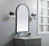 Metal Frame Arch Mirror 24X40 Inch In Black (MR1A2440BLK)