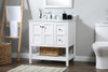 32 Inch Single Bathroom Vanity In White With Backsplash (VF16432WH-BS)