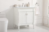 30 Inch Single Bathroom Vanity In Antique White With Ivory White Engineered Marble (VF13030AW-VW)