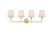 Colson 4 Light Brass And Clear Bath Sconce (LD7322W36BRA)