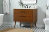 Elegant Furniture and Lighting 36 Inch Single Bathroom Vanity In Teak With Backsplash (VF41036MTK-BS)