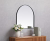 Metal Frame Arch Mirror 30X30 Inch In Black (MR1A3030BLK)