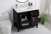 36 Inch Single Bathroom Vanity In Black With Backsplash (VF16436BK-BS)