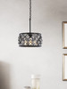 Elegant Furniture and Lighting Madison 4 Light Matte Black Pendant Silver Shade (1214D16MB-SS/RC)