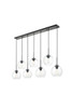 Baxter 7 Lights Black Pendant With Clear Glass (LD2230BK)