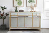 Reflexion 60 In. Mirrored Credenza In Gold (MF72060G)