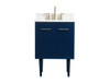 24 Inch Single Bathroom Vanity In Blue With Backsplash (VF48024MBL-BS)