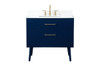 36 Inch Bathroom Vanity In Blue With Backsplash (VF41036MBL-BS)