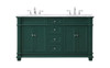 Elegant Furniture and Lighting 60 Inch Double Bathroom Vanity Set In Black (VF50060DBK)