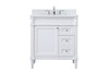 32 Inch Single Bathroom Vanity In White With Backsplash (VF31832WH-BS)